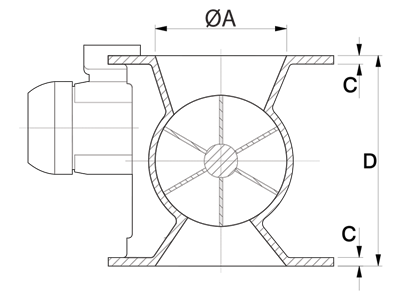 Dust Collector Valve Technical Drawing UK